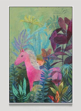 忻洛汀版画玄关客厅挂画艺术家装饰画E大尺寸画 乘春逐香/闻风相