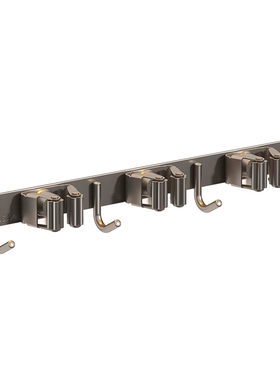 枪灰拖把壁挂夹不锈钢挂钩t一排免打孔化妆室收纳多功能扫把固定