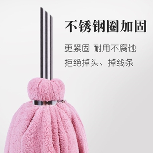 老式吸水拖把圆头毛巾墩布条普通线H木头杆家用工厂干湿地拖布