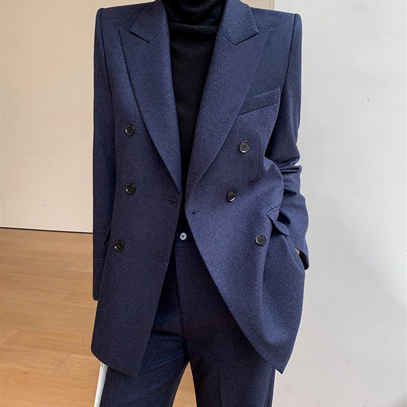 毛呢西装套装女2024新款秋冬高级感职业正装高端工作休闲西服外套