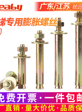 电梯专用膨胀螺栓国标加厚型拉爆螺丝金属涨钉壁虎加重锚栓M8-M20