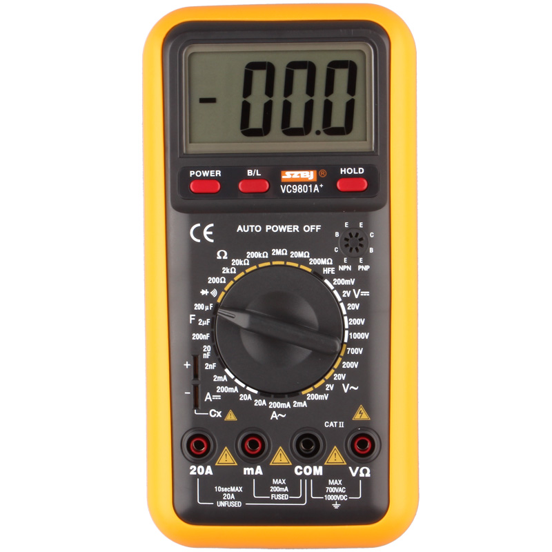 滨江VC9801A+高精度电子万用表数字万能表万用电表防烧带自动关机