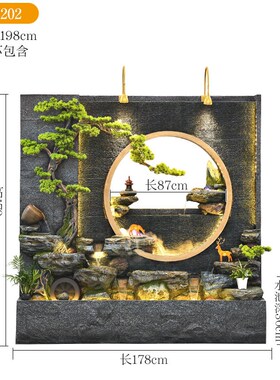 水幕墙假山流水造景屏风酒店庭院公司别K墅隔断景观鱼池水景摆件