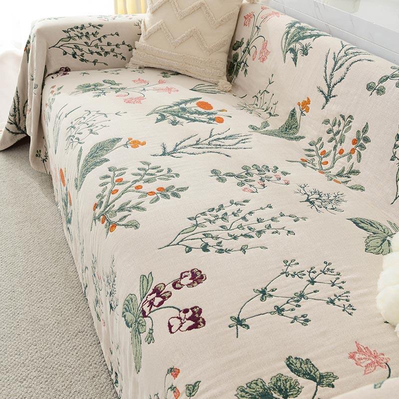 纯棉沙发盖布四季通用田园中式沙发垫子布艺双面沙发套罩盖毯盖巾