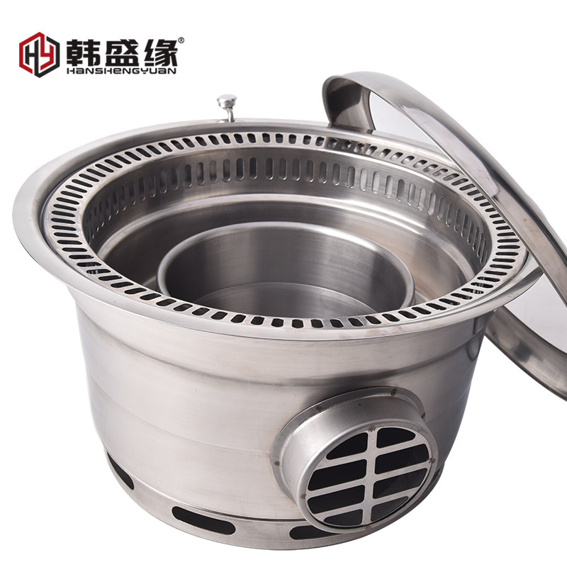 韩式下排烟碳烤h炉商用炭火烤肉炉炭烤炉下排风烧烤炉烤锅烤盘烤