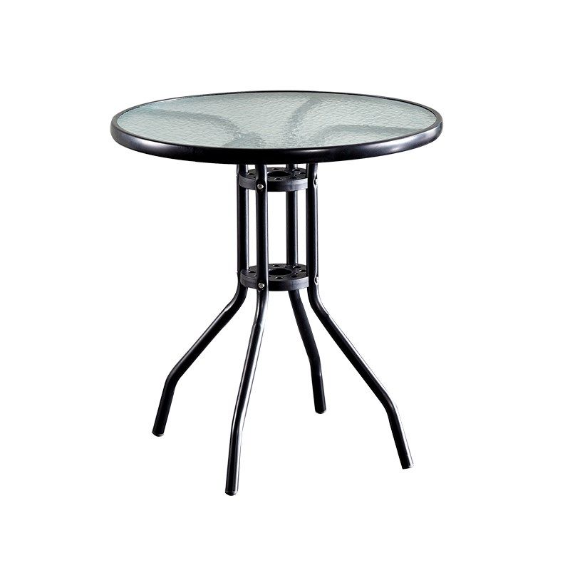 户外圆桌洽谈桌椅组合阳台小桌子现代简J约铁艺餐桌露天休闲咖啡