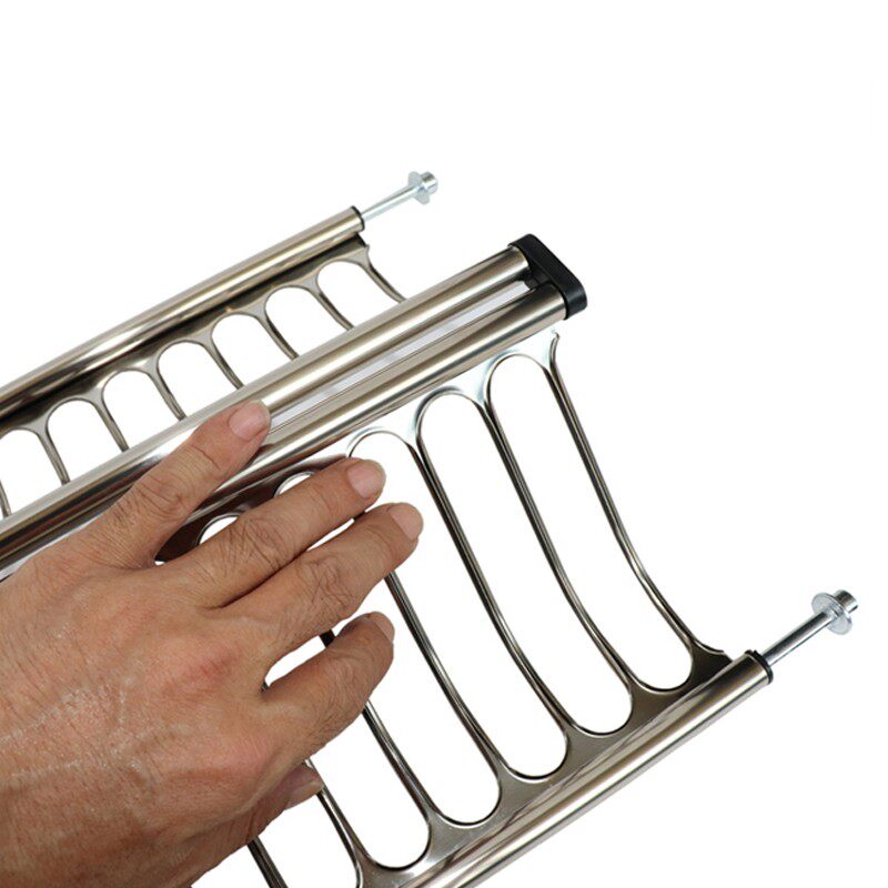 304不锈钢橱柜双层碗盘r沥水架 厨房吊柜碗碟架橱房碗架置物架打