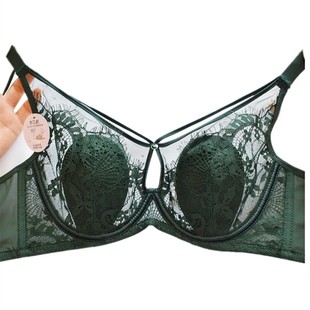 大胸显小超薄文胸有钢圈上托蕾丝A美胸胸罩无海绵薄款内衣女夏套
