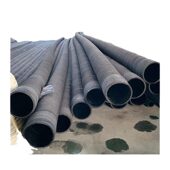 甄选黑色大口径胶管耐磨钢丝橡胶管吸砂管耐压法兰吸排管抽水管负