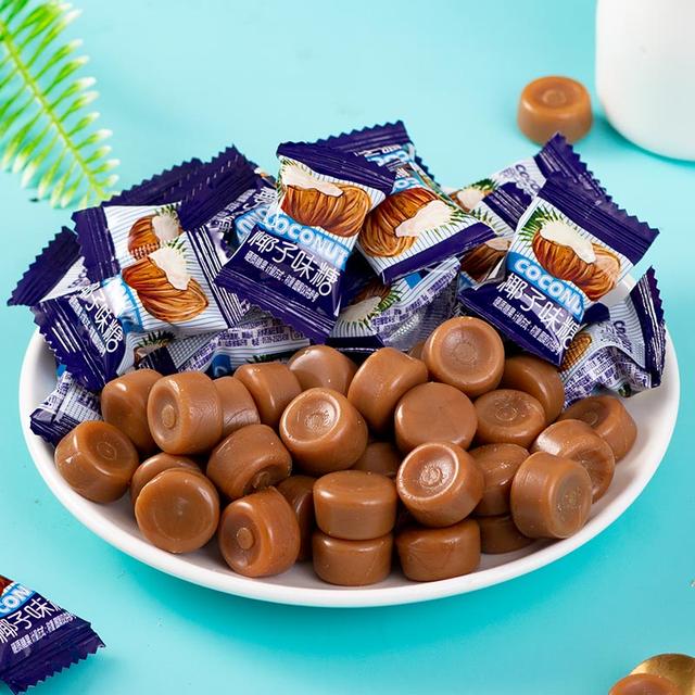 【100颗1袋500g】特浓椰子糖榴莲糖咖啡糖水果味糖硬糖混合糖果年