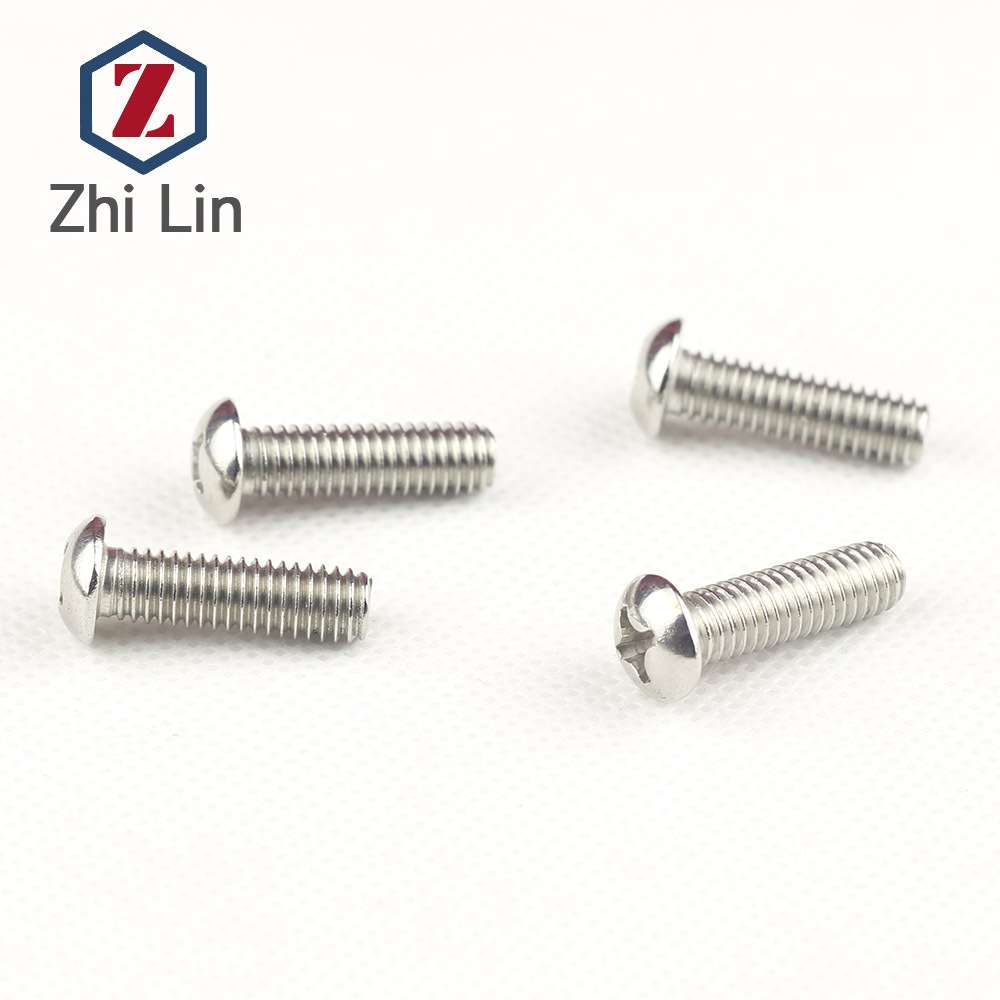 M8不锈钢201十字槽半圆头机螺钉 半圆机钉 圆头螺丝GB818-76