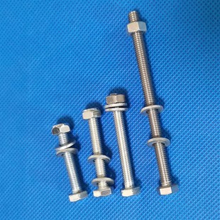 T螺杆螺钉圆柱头螺栓黑色高强度双头螺杆M5M6M8M10M12M16螺母垫套