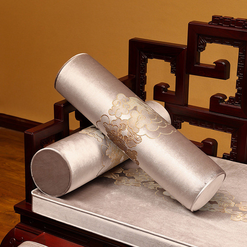 新中式红木沙发扶l手枕冬季长方形靠枕罗汉床靠背腰枕实木家具抱