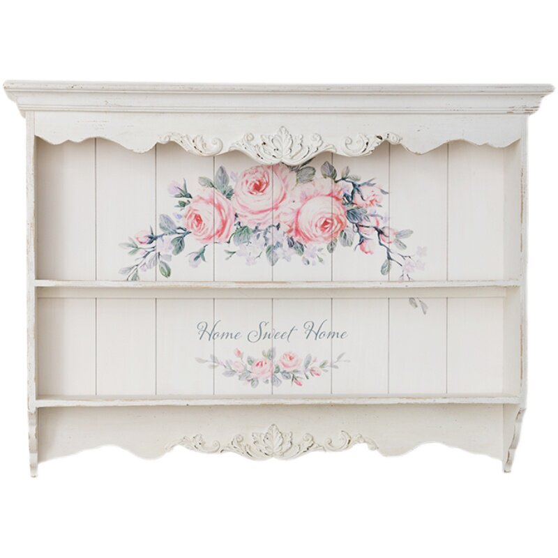 法式乡村欧式做旧长方形墙面墙壁隔板装饰壁挂装饰架Z民宿置物架