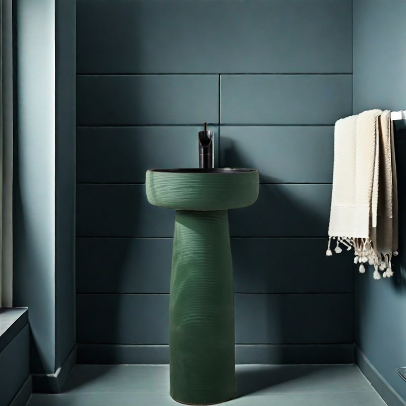 阳台立柱盆洗手盆台一体落地式小户型卫生间立柱式洗脸盆户外庭院