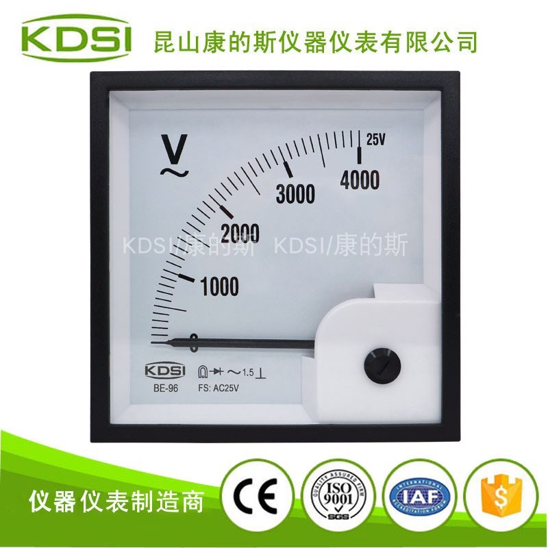 KDSI厂家供应KDSI指针式电压表BE-96 AC25V 4000V整流式