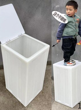 方形加药箱120L食品级鱼缸困水桶立式家用卫生间存水桶翻盖储水箱
