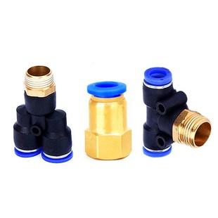 01空压机4 03快插内螺纹直通PCF6 气管正三通接头PB8 02T三通PX10