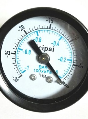轴向真空表 直径40mm 量程-1bar-0 -100kpa-0 -30hg-0 螺纹1/4bsp