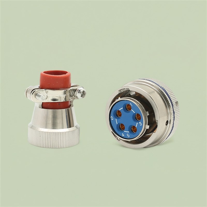 5芯圆形电连接器 XCD22T5K1P1+XCD22F5Z1P1 航空插头插座插接件