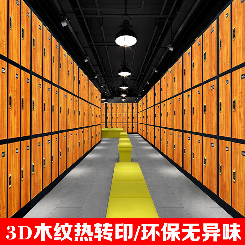 员工更衣柜储物钢制防木纹浴室铁皮柜健身房瑜伽馆防锈感应存包柜