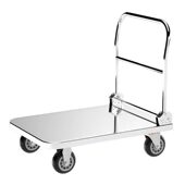 甄选不锈钢手推车手推车拉货小推车平板推车不锈钢小推车平板拖车