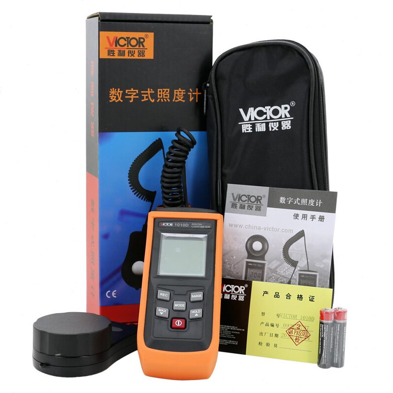 甄选VICTOR胜利VC1010D数字照度计流明测光仪照度仪 亮度表Lux照