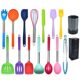 甄选彩色硅胶厨具15件套 不锈钢手柄厨房用具家用烹饪勺铲厨具套