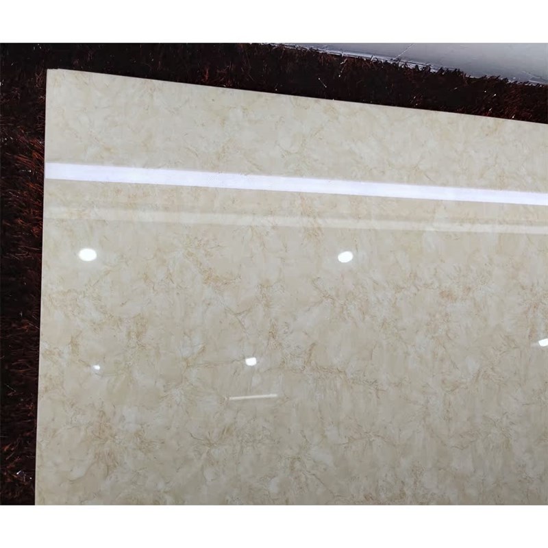 800亮光浅米黄爆米花微晶石瓷砖 客餐厅厨卫过道简约现代地砖室内