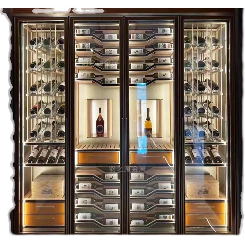 不锈钢酒柜 恒温不锈钢酒柜 不锈钢红酒展示柜装饰衣柜展示柜定制