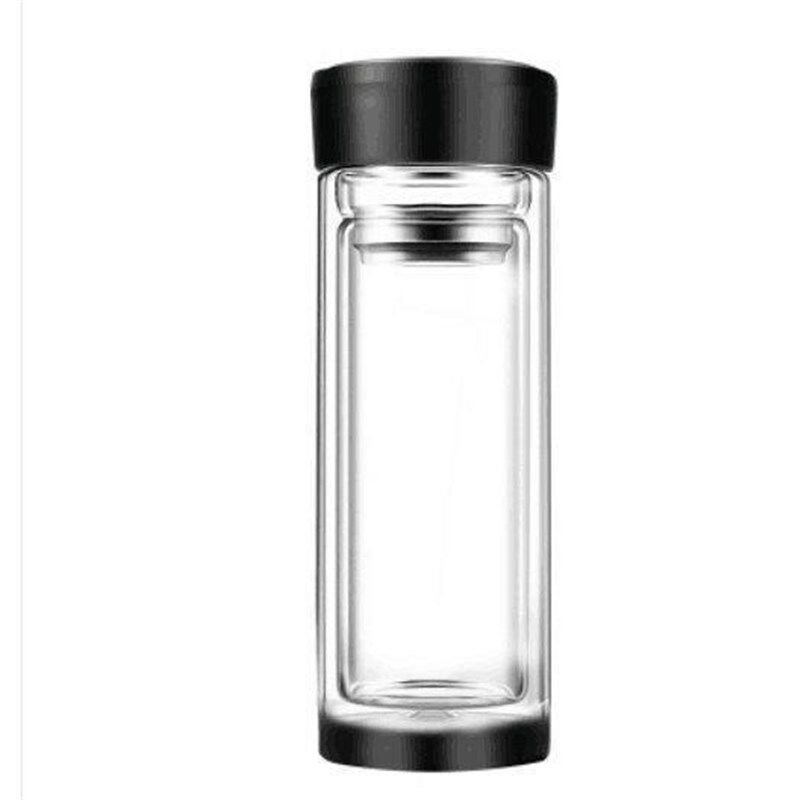 双层大容量中式男士家用p茶水分离泡茶杯玻璃杯带盖水杯2021便携d