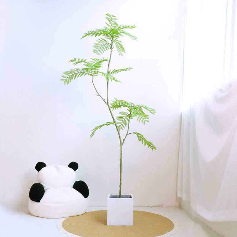 仿真蓝花楹中式假植物盆栽室内摆件仿真树 客厅摆件轻奢仿真植物