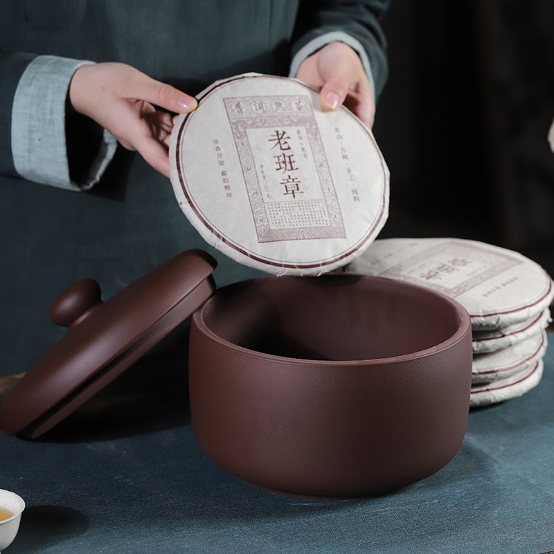 宜兴紫砂茶叶罐家用密封茶仓存茶罐原矿5饼7饼普洱茶储存罐茶饼罐