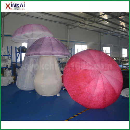 【新凯气模】定制仿真蘑菇充气模型 外景装饰摆设LED灯光充气模型