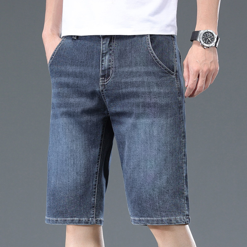 2026夏季薄款透气(深灰底)宽松直筒百搭两色五分休闲牛仔短裤