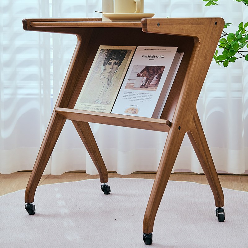 可移动茶几巴斯沙发边几带轮小户型家用简易客厅置物角几床头桌子