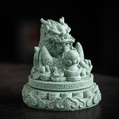 中式生肖龙招财茶宠摆件国潮祥龙戏水盆栽鱼缸造景茶桌茶台装饰品