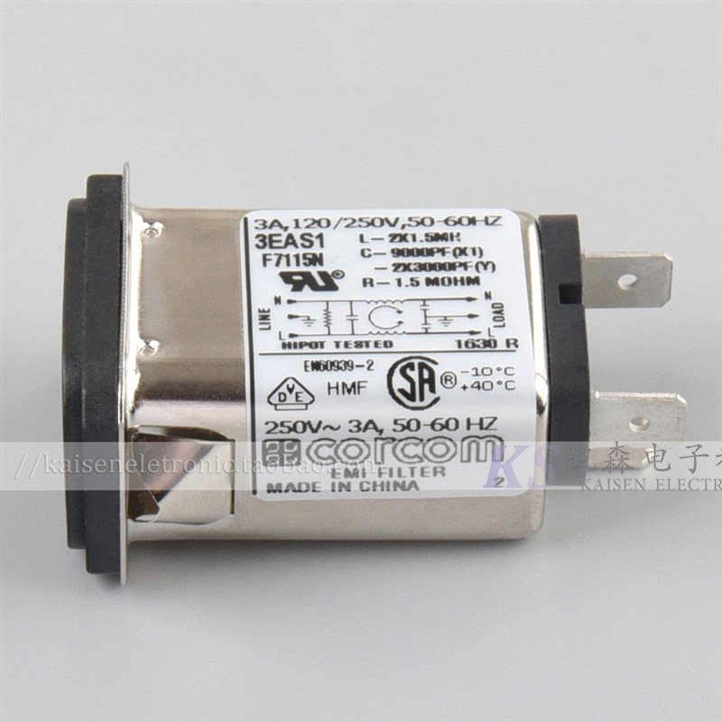 3EAS1 EAS EBS 系列 F7115N 6609005-7插座 Corcom 抗干扰滤波器