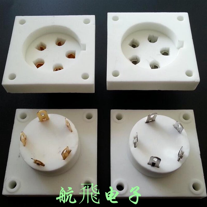 陶瓷5脚真空管座TUS-P5-G方板座镀银镀金 适用Aa,Ba,Cd, Da搭棚用