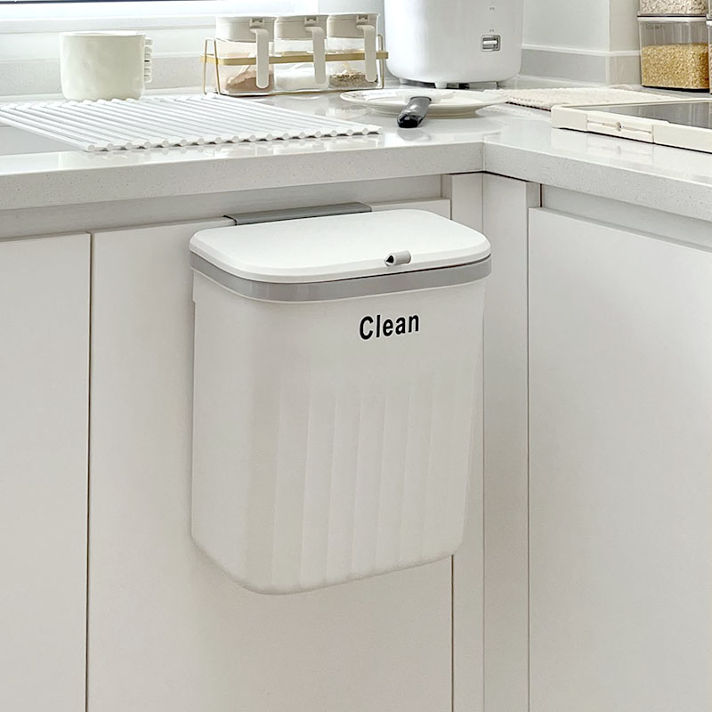 厨房垃圾桶挂式家用2023新款化妆室厕所壁挂带盖子子厨余专用收纳