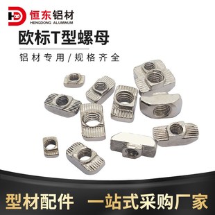 欧标T型螺母20-30-40-45船型螺母T型螺母块m4-m5-m6-m8不锈钢T母
