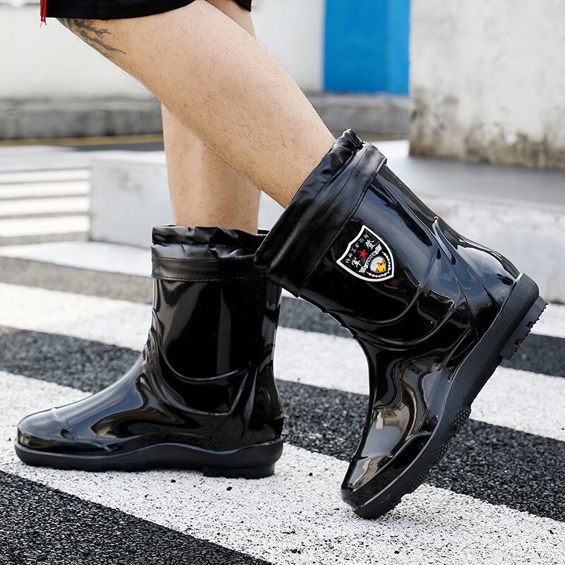 军登特大码48雨鞋男款46短筒47防水鞋防滑劳保R中高筒水靴胶鞋雨