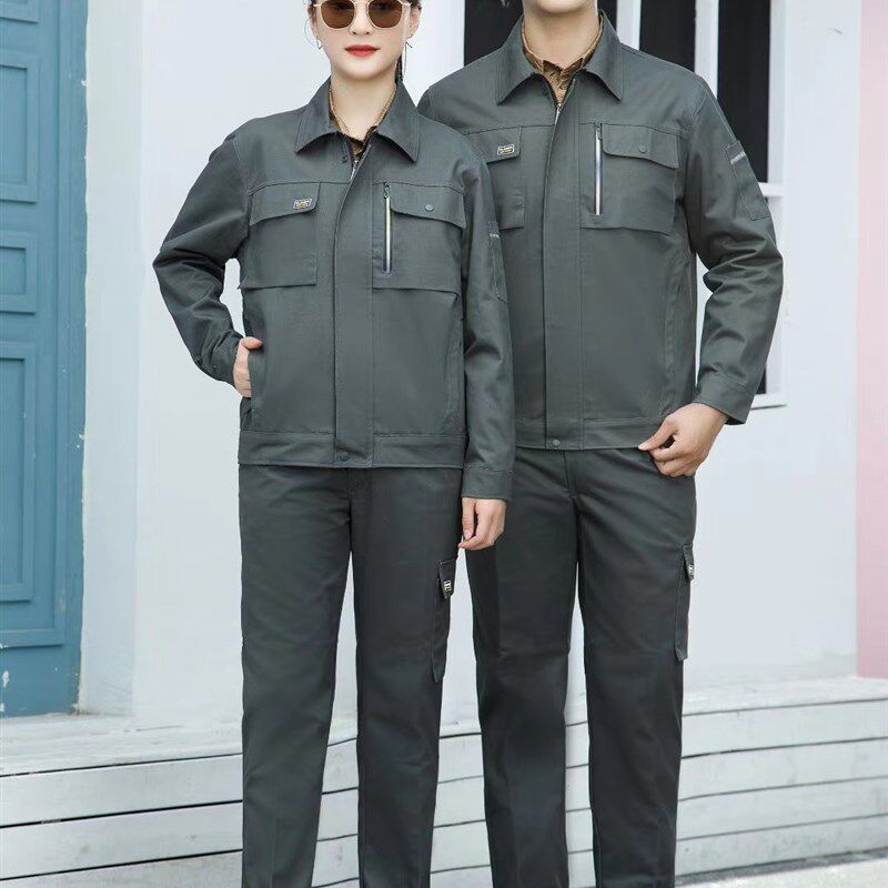 春秋涤棉长袖劳保m工作服套装车间工人工装企业工服工程服装结实