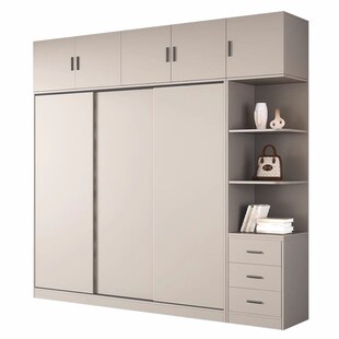 全实木推拉门衣柜简约现代卧室家用J收纳衣橱卧室柜子储物柜