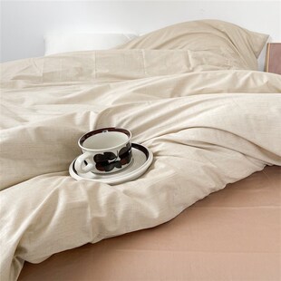 230被芯套双人床 米色奶油风全棉单件被套被罩200 抱树 基础e款