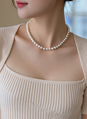 施家珍珠项链女高级感轻奢