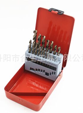 M35烤黄麻花钻高速全磨不锈钢开孔含钴钻头套装直柄电钻五金工具