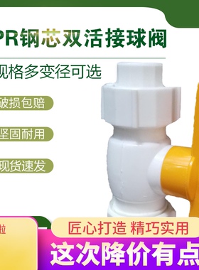 PPR钢芯双活接球阀20 25 32ppr阀门截止开关闸阀热熔塑料开关接头