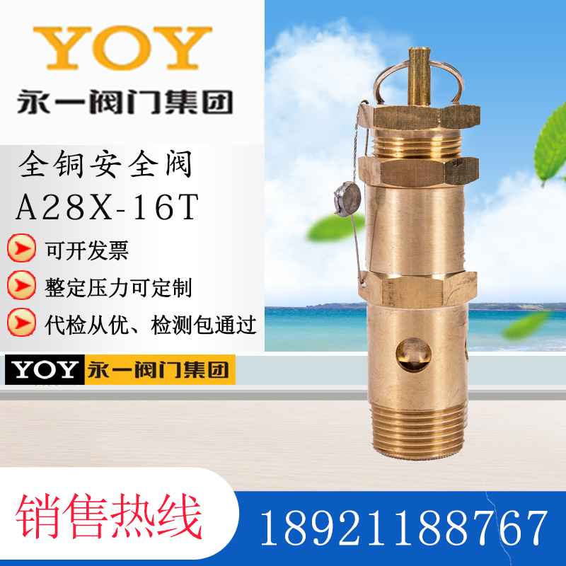 永一全铜安全阀 A28X-16T DN25 DN32 DN40 中国 永一阀门集团 YOY