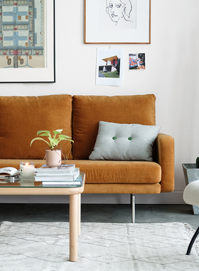 minimore樱桃沙发北欧日式现代简约三人位小户型布艺沙发中古风